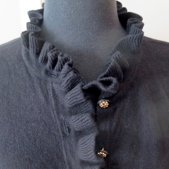 Tory Burch Ruffle Edge Polo Sweater - Picture 3 of 10